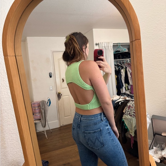 Paloma Wool Mint Green Sleeveless Knit crop top - Picture 2 of 6